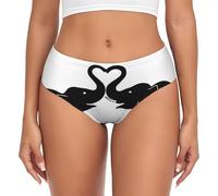 VAGILO Old Elephant And Young Elephant Women'S Briefs - Comfortable Undergarments For Everyday Wear, Breathable And Stylish Ladies Panties, Stylish Intimates, Smooth Underpants Black
