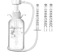 Vaginal Douche Vaginal Cleanser 300ml Manual Pressure Feminine Irrigator Anti-Backflow Anal Douche Safe & Reusable Rectal Cleansing Tool with 2 Nozzles Portable Vagina Cleaning Kit