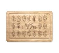Vaginas of The World Charcuterie Board Rectangular Wooden Chopping Board Meat & Cheese