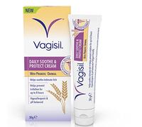 Vagisil Daily Soothe & Protect Cream For Women & Sensitive Skin With Natural Prebiotic Oatmeal, Gentle Formula For Daily Use, Fragrance Free, 30g
