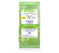 Vagisil Healthy Detox Wipes, for All Over Cleaning, Formulated with Essential Oils, 20 Wipes in a Re-Sealable Pouch