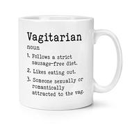 Vagitarian Definition Lesbian Gay Funny Joke LGBT 10oz Mug Cup Valentines Day Birthday