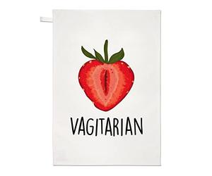 Vagitarian Strawberry Lesbian Gay Funny Joke LGBT Tea Towel Dish Cloth Valentines Day Birthday