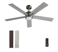 Vagizm 52 inch Ceiling Fan with Light for Bedroom - Reversible Function - 3 Color Temperature & Dimmable Brightness - Quiet Operation - Suitable for Living Room & Patios - 5 Blades Gray
