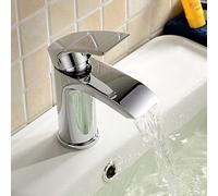 Vago Bathroom Waterfall Basin Mono Mixer Tap Chrome Brass Deck Mounted