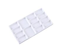 Vagocom 14-Well Rectangle Ceramic Paint Palette,7.5 Inches / 19cm Porcelain Watercolor Palette for Acrylic Oil Painting and Watercolor Gouache