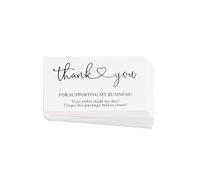 Vagocom 200Pcs Thank You for Supporting My Business Cards,2 x 3.5 Inches / 9 x 5 cm Small Bulk Customer Appreciation Card for Small Business Packaging Supplies(White)