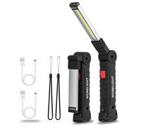 Vagocom LED Battery Powered Rechargeable Torches, Gifts for Mens Him,Bright Inspection Lamp Torch Work Light Mechanic Tools with Magnetic Base and Hook for Camping Christmas Birthday Gift(2 Pack)