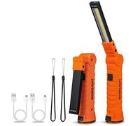 Vagocom LED Rechargeable Inspection Lamp Torch, Portable Work Light Super Bright Flashlight Torches Battery Powered with Magnetic Base for Home Use,Mechanic Tool,Useful Gifts for Mens him(2 Pack)