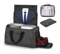 Vagtiivo Convertible Garment Duffel Bag for Travel, Large Carry on Garment Bags with Toiletry Bag & Shoe Bag for Men Women, 2 in 1 Hanging Suitcase Suit Weekender Bags 3pcs Set, Black, Convertible