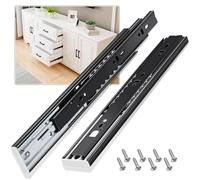 VAGUDE Push to Open Drawer Runner Slides 1 Pair Full Extension 300 350 400 450 500 550 600 mm Side Mount Pull Out Kitchen Cabinet Rails Bracket Replacement Ball Bearing Tracks kit Guide 100LB Capacity