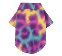 Vague Colorful Leopard Print Summer Pet Dog Shirt Button Up Soft, Lightweight, and Breathable Short Sleeve Pet T-Shirt Puppy Clothes Perfect for Everyday Wear, and Photoshoots L-5XL