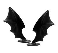 Vaguelly 1 Pair Miniature Angels Wings Helmet Accessories Black Plastic Fabric Wing Decorations for Motorcycle Protective Gear Suitable for Helmet Shop