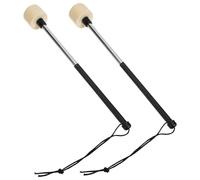 Vaguelly 1 Pair Professional Stainless Steel Drumsticks with Felt Tips, Safe and Sturdy Percussion Instrument Accessory for Students and Musicians to Sense of Rhythm