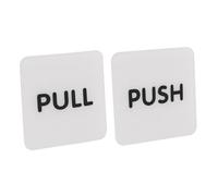Vaguelly 1 Pair Push Pull Door Stickers Acrylic Entrance and Exit Sign White No Edge Not Easy to Fall for Shop Smooth Surfaces