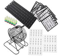 Vaguelly 1 Set American Bingo Game Set Complete Bingo with Roller Cage Cards Balls Fun Board Game for Family Gatherings Parties Events for All Ages