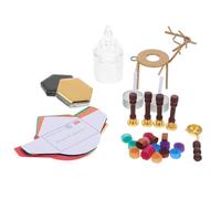 Vaguelly 1 Set Dollhouse Miniature Wax Seal Stamp Set Simulation Sealing Wax Warmer With Christmas Theme Stamps For Diy Crafts Dollhouse Accessories