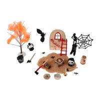 Vaguelly 1 Set Halloween Dollhouse Accessories: Miniature Spooky Resin Figurines for Haunted House Decor Fairy Garden Crafts - Halloween Party Decorations