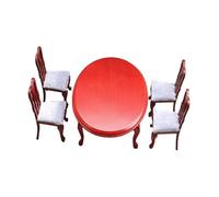 Vaguelly 1 Set Miniature European Style Furniture Set Elegant Dollhouse Dining Table and Chairs Compact Accessories for Spaces Versatile Decoration for Kitchens and Desks