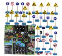 Vaguelly 1 Set Traffic Sign Model Building Blocks Road Signs Cars Map Educational for Safe and Design for Traffic Recognition and Play