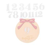 Vaguelly 1 Set Wooden Milestone Discs for Months Stylish Growth Tracking Signs for Newborn Photo Props Lightweight and Easy to Clean for Birth Announcements and Memorable Photography
