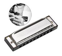 Vaguelly 10 Hole 20 Tone Harmonica C Key Blues Harmonica Professional Phosphor Bronze Reeds and Mirror Stainless Steel Coverplate Nickel-Plated Copper Soundboard Suitable for Folk Jazz Country