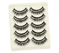 Vaguelly 10 Pairs Black Holographic Gem Embellished Exaggerated False Eyelashes Sturdy Hard Stem Performance Makeup Lashes for Latin Dance and Stage Show