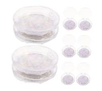 Vaguelly 10 Pcs Round Eyelash Storage Boxes with Lash Holders Transparent Thickened Diamond-Cut Self-Adhesive False Lash Cases for Travel and Daily Cosmetic Organization Lightweight