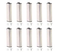 Vaguelly 10 Pcs Stainless Steel Cabinet Door Push Latches Magnetic Buffer Damper, Medium Size Silver Push-to-Open Cabinet Catch Set for Kitchen and Wardrobe