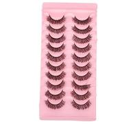 Vaguelly 10Pairs Curled Natural False Eyelashes Eyelash Extensions for Women Comfortable Easy to Wear Curved for Beautiful Makeup Look