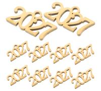 Vaguelly 10pcs 2027 Year Charms in Golden Stainless Steel with Lightweight Design and Smooth Edges, Metal Number Pendants for Graduation and Craft Projects, Easy to Use Large Hole Charms