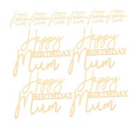 Vaguelly 10pcs Acrylic Happy Birthday Mom Cake Topper Reusable Cake Ornaments for Mother's Day Party Decorations Family-friendly Easy Setup