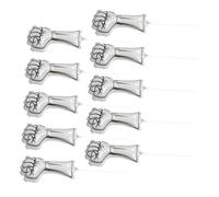 Vaguelly 10pcs Aluminum Foil Cheering Balloons Fist-shaped Inflatable Noise Makers for Sports Events Birthday Parties Portable Cheer Props for Fans and Spectators