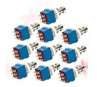 Vaguelly 10pcs Blue 3pdt Guitar Effects Pedal Foot Switches True Bypass Metal Buttons for Electric Instruments