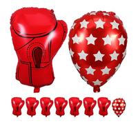 Vaguelly 10pcs Boxing Decorations: Boxing Glove Foil Balloons - Sport Theme Party Decorations - Aluminum Film Balloons For Birthday Party Wrestling Events