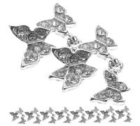 Vaguelly 10pcs Butterfly Nail Charms Lightweight Rhinestones Nail Art Accessories for Women Stylish Raised Design for Fingernails Toenails and DIY Crafts