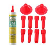 Vaguelly 10pcs Caulking Nozzle Set with Duckbill Design, Plastic Sealant Applicator Tips for Window and Door Glue Finishing, Removable Caulk Nozzles for Kitchen and Bathroom Sealant Use