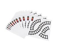 Vaguelly 10pcs DIY Train Track Decals Wall Stickers for Easy to Apply Transportation Sign Stickers for Playroom School Creative Railway Track Designs