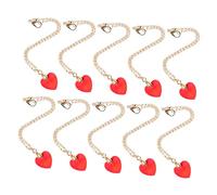 Vaguelly 10pcs Doll Jewelry Heart Pendant Necklaces for Pretend Play Accessories Childfriendly Safe Dress Up Party Favor