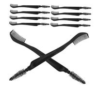 Vaguelly 10pcs Dual Ended Eyelash Comb and Eyebrow Brush Sleek Black Lash Separator with Portable for Gentle Eyelash and Eyebrow Grooming Multi Functional Makeup Tool for Travel and Daily