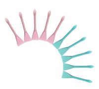 Vaguelly 10pcs Dual-ended Silicone Facial Mask Brushes with Spatula Makeup Applicator Tools, 5 Pink 5 Blue, Portable Beauty Tools for Skincare and Household Mask Application
