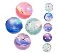 Vaguelly 10Pcs Elastic Bouncy Balls for Stress Relief Wear Plastic Sensory Small Star Bounce Balls for Fun Montessori Playtime Activity Random Color