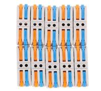 Vaguelly 10pcs Electrical Crimp Wire Connector Block 2-in 2-out Quick Connect Lever Nut with Nylon and Copper for Home Applications and Building Wiring