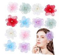 Vaguelly 10Pcs Floral Hair Clips Lightweight Beach Style Hair Accessories with Blossom Designs Strong Hold for Fashionable Looks for Everyday Wear and Special