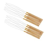 Vaguelly 10pcs Hair Extension Loop Needles with Anti-slip Handles Stainless Steel Pulling Hook Tools for Micro Rings Beads Nano Beads Hair DIY and Barbershop Use