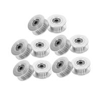 Vaguelly 10pcs Idler Pulley Belt Pulley Wheel 3mm Bore Timing 20 Teeth Synchronous Wheel Durable Timing 3d Printer Drive Belt Drive Cnc Mechanical Silver