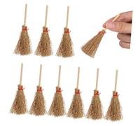 Vaguelly 10pcs Mini Broom Witch Broomsticks for Halloween Crafting and Memorable Party Accessories