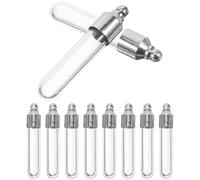 Vaguelly 10pcs Mini Glass Wish Bottle Pendant with Screw Lid | Vial Charm for Drift Bottle Crafts, Good Sealing Performance, Glass and Metal Construction