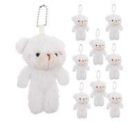 Vaguelly 10pcs Mini Jointed Plush Bear Keychains Soft Small Stuffed Animals for Birthday Party Favors DIY Crafts Decorative Accessories for Bags and Phones
