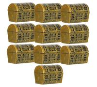 Vaguelly 10pcs Mini Plastic Pirate Treasure Chest Models Small Tabletop Ornaments for Party Centerpieces and Home Decoration Favor Boxes for Boys